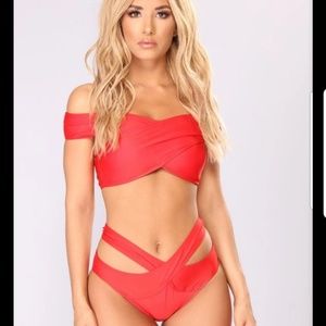 Fashion Nova Deeper Than The Sea Red Bikini Large